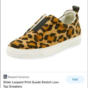 Pierre Hardy Suede Leopard Slides